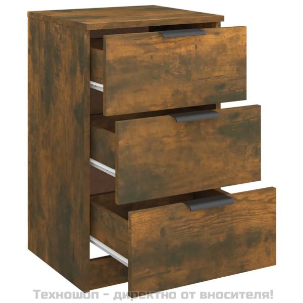 Нощни шкафчета, 2 бр, опушен дъб, 40x36x65 см