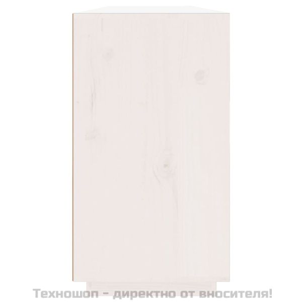 Сайдборд, бял, 100x40x75 см, бор масив