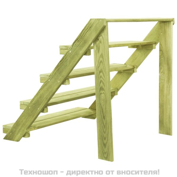 Стойка за цветя, 80x80x80 см, импрегнирано борово дърво