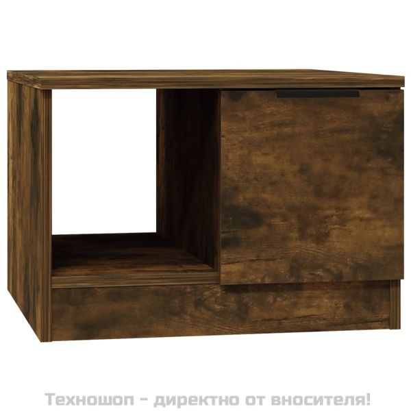 Кафе маса, опушен дъб, 50x50x36 см, инженерно дърво