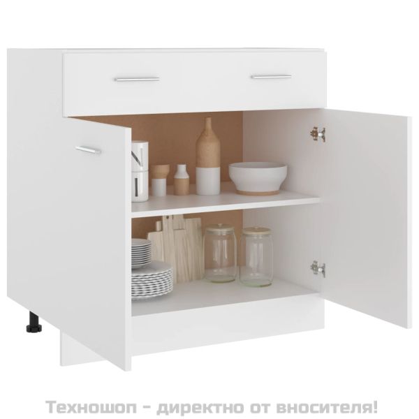 Шкаф с чекмеджета "Lyon", бял, 80x46x81,5 см, инженерно дърво