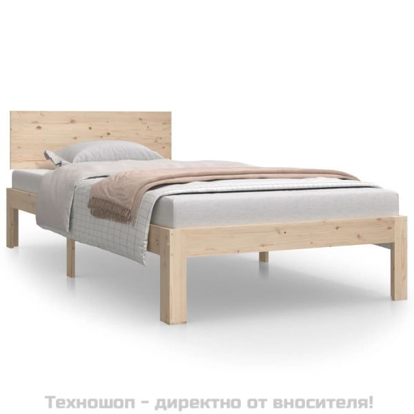 Рамка за легло, борово дърво масив, 90х200 см