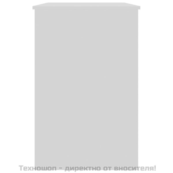 Бюро, бял гланц, 100x50x76 см, инженерно дърво