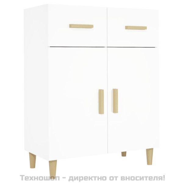 Сайдборд, бял, 69,5x34x89 см, инженерно дърво