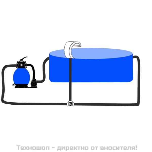 Градински фонтан за басейн, неръждаема стомана, 45x30x60 см