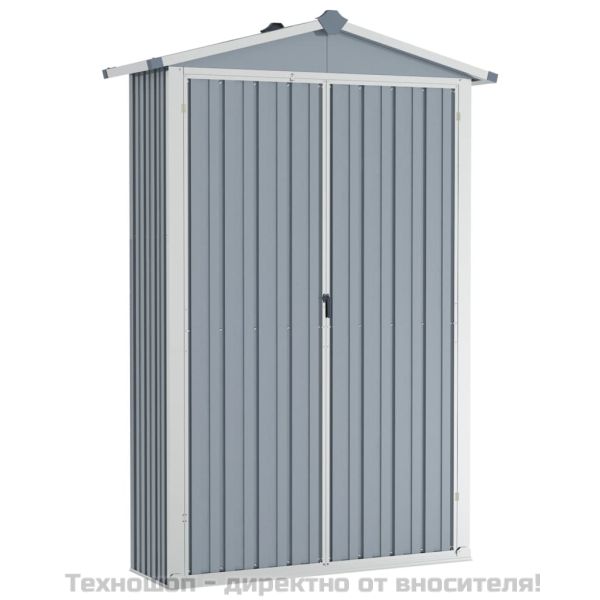 Градинска барака, сива, 116x45x175 см, поцинкована стомана