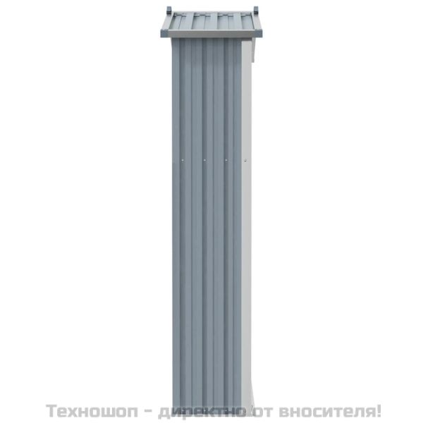 Градинска барака, сива, 116x45x175 см, поцинкована стомана