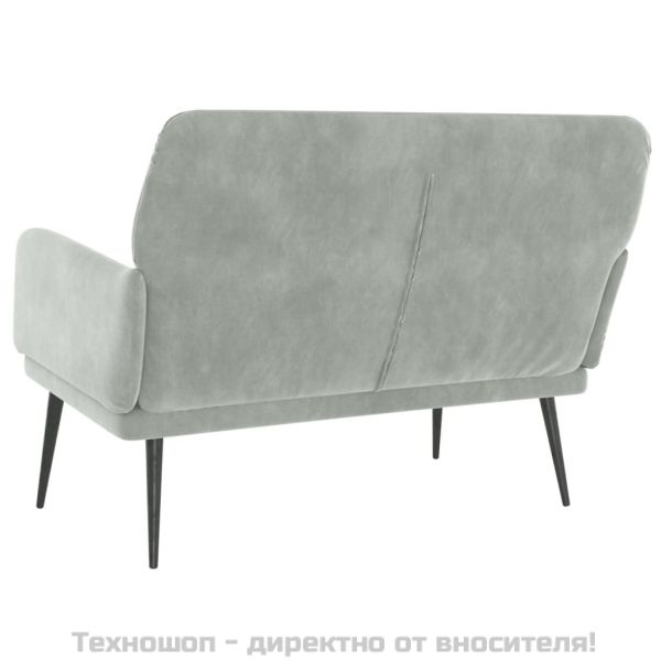 Пейка, светлосива, 108x79x79 см, кадифе