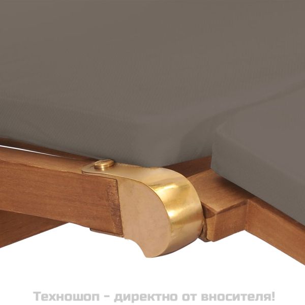 Стол за веранда с възглавница, тъмносив, тиково дърво масив