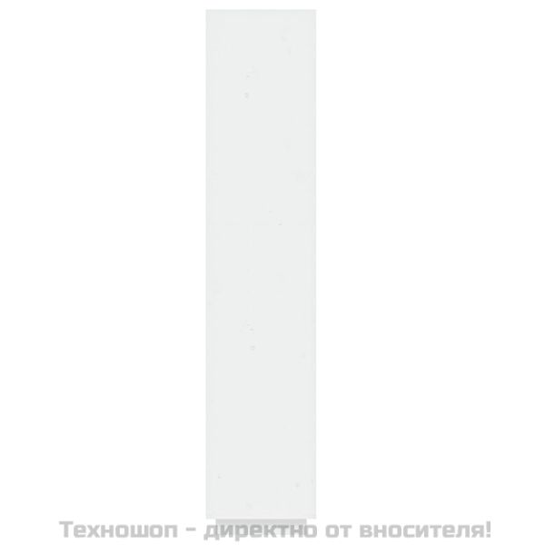 Библиотека/разделител за стая, бяла, 40x35x167 см, бор масив