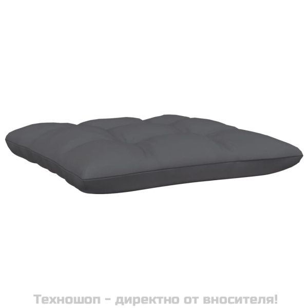 Градински 2-местен диван с възглавници, сив, бор масив