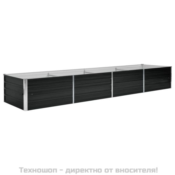 Градинска висока леха антрацит 320x80x45 см поцинкована стомана