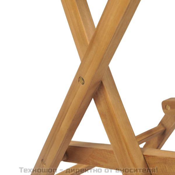 Сгъваеми градински бар столове, 2 бр, тиково дърво масив