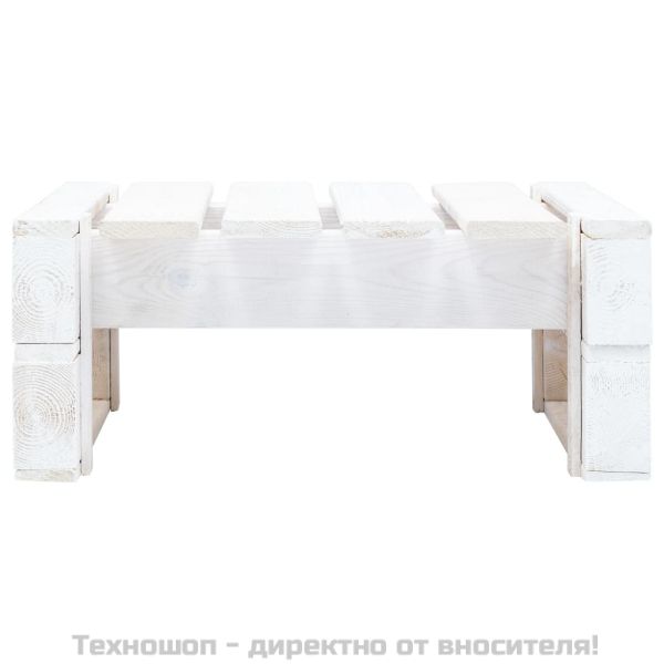 Градинска палетна табуретка, дърво, бяла