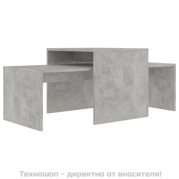 Комплект кафе маси, бетонно сив, 100x48x40 см, инженерно дърво