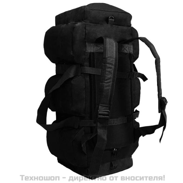 3-в-1 пътнически сак тип военен, 45 л, черен