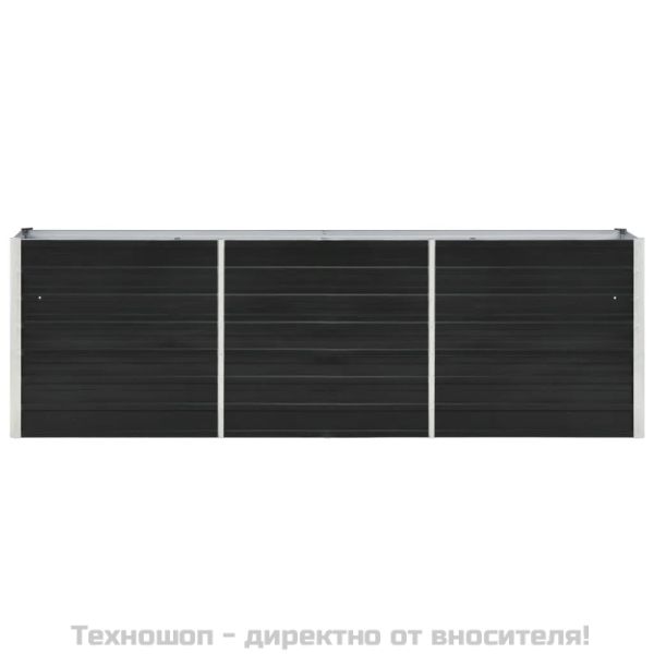 Градинска висока леха поцинкована стомана 240x40x77 см антрацит