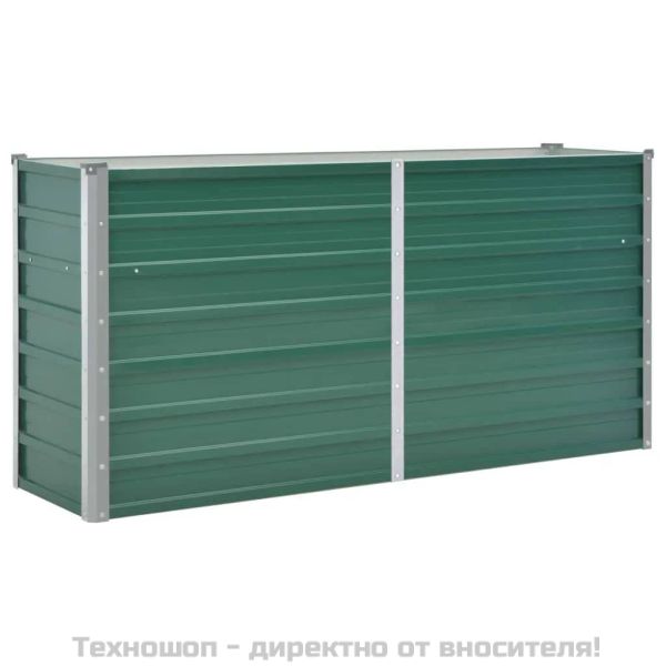 Градинска висока леха поцинкована стомана 160x40x77 см зелена