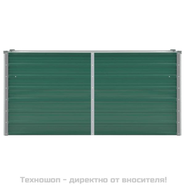 Градинска висока леха поцинкована стомана 160x40x77 см зелена
