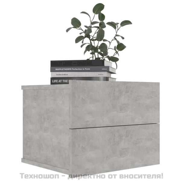 Нощни шкафчета, 2 бр, бетонно сив, 40x30x30 см, инженерно дърво