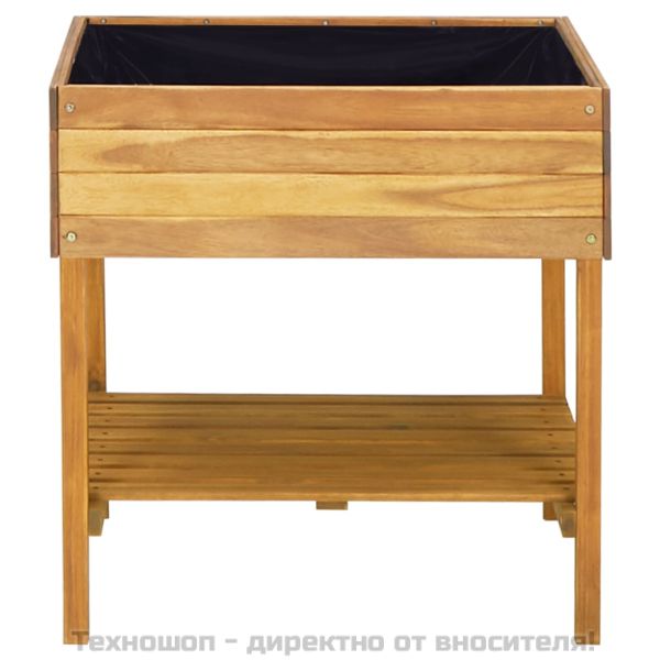 Градински плантер на стойка, 78,5x58,5x78,5 см, акация масив