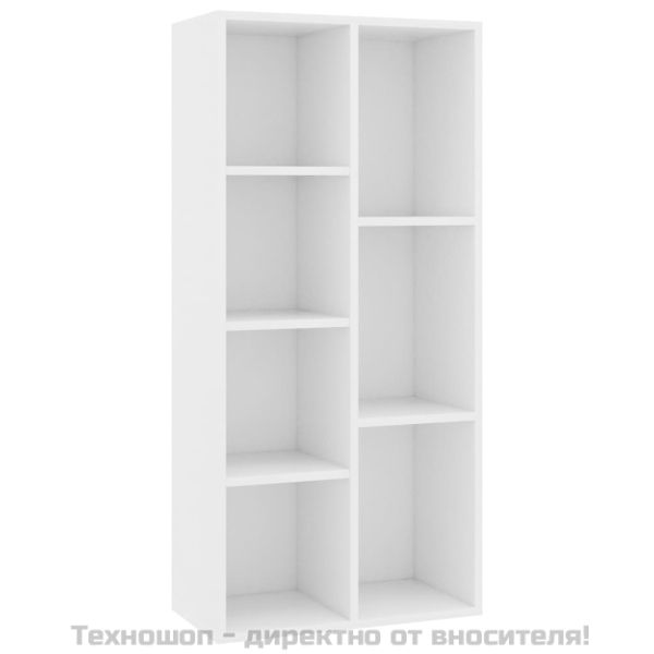 Шкаф библиотека, бял, 50x25x106 см, инженерно дърво