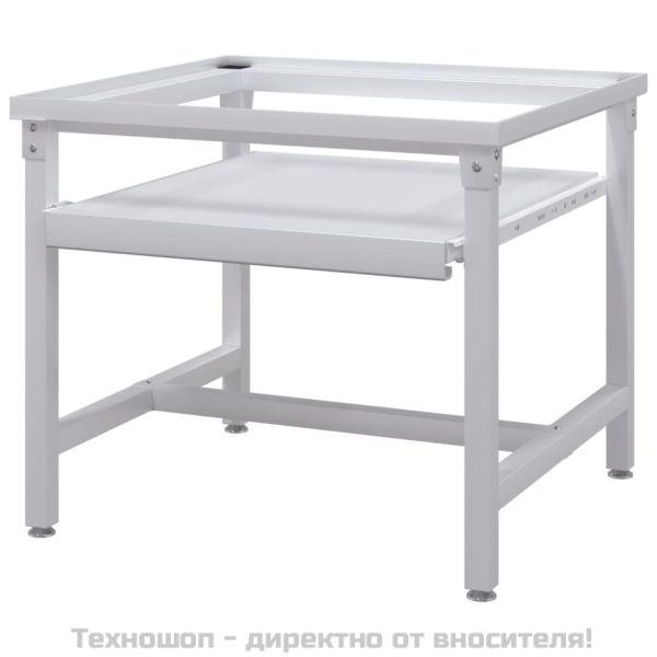 Поставка за пералня с издърпващ се рафт, бяла