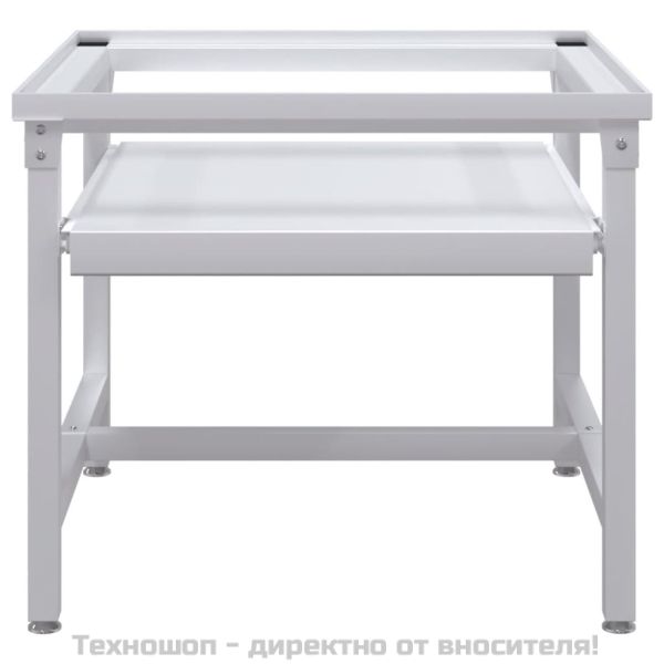 Поставка за пералня с издърпващ се рафт, бяла