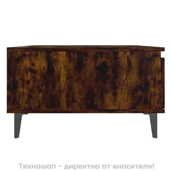 Кафе маса, опушен дъб, 90x60x35 см, инженерно дърво