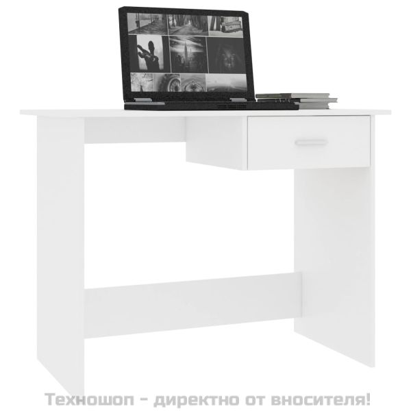 Бюро, бяло, 100x50x76 см, инженерно дърво