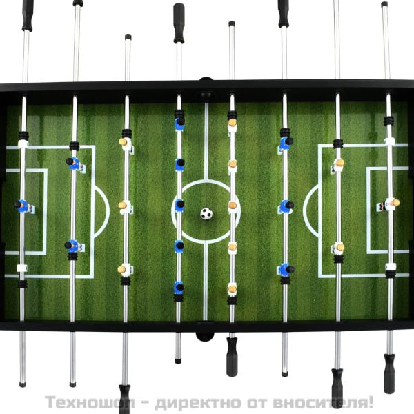 Футболна маса, стомана, 60 кг, 140x74,5x87,5 см, черна