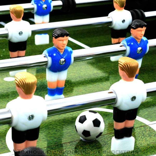 Футболна маса, стомана, 60 кг, 140x74,5x87,5 см, черна