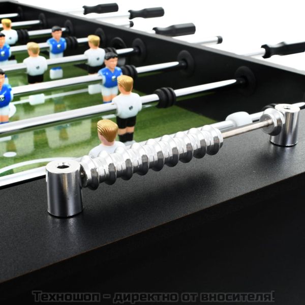 Футболна маса, стомана, 60 кг, 140x74,5x87,5 см, черна