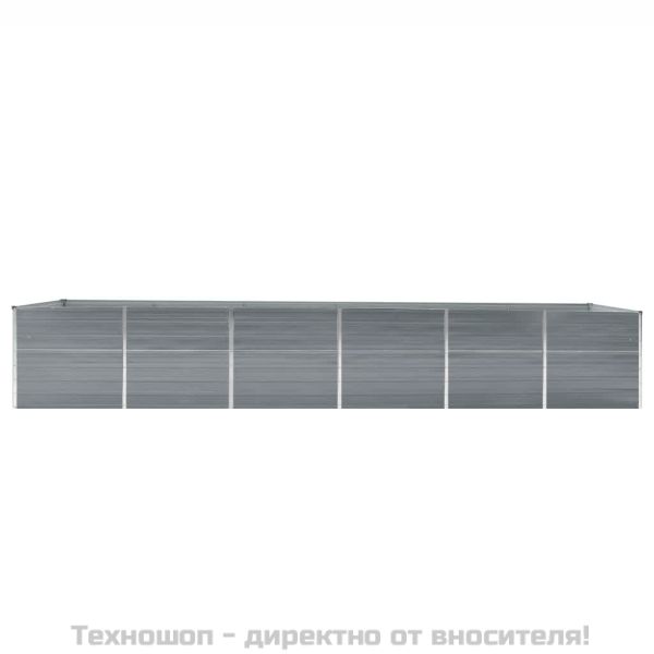 Градинска висока леха поцинкована стомана 480x80x77 см сива