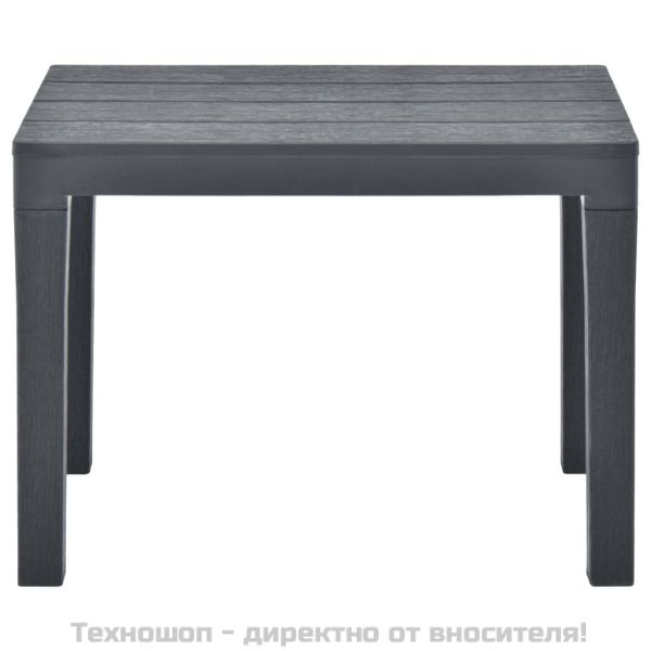 Градински пейки, 2 бр, антрацит, пластмаса