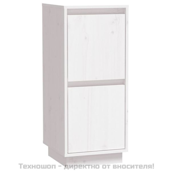 Сайдборд, бял, 31,5x34x75 см, бор масив