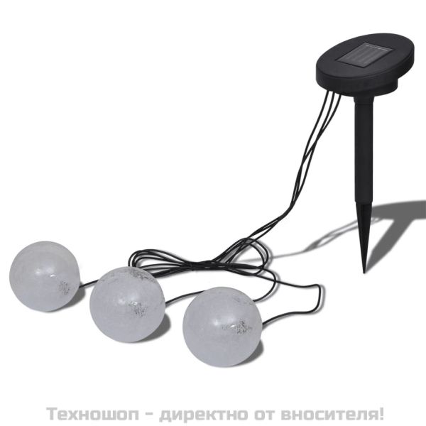 Плуващи соларни LED лампи – сфери за басейн – 3 бр.