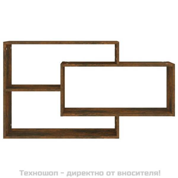 Стенен рафт, опушен дъб, 104x20x58,5 см, инженерно дърво