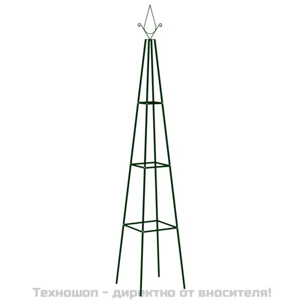 Градински стойки за цветя 2 бр тъмнозелени 35x35x195 см желязо