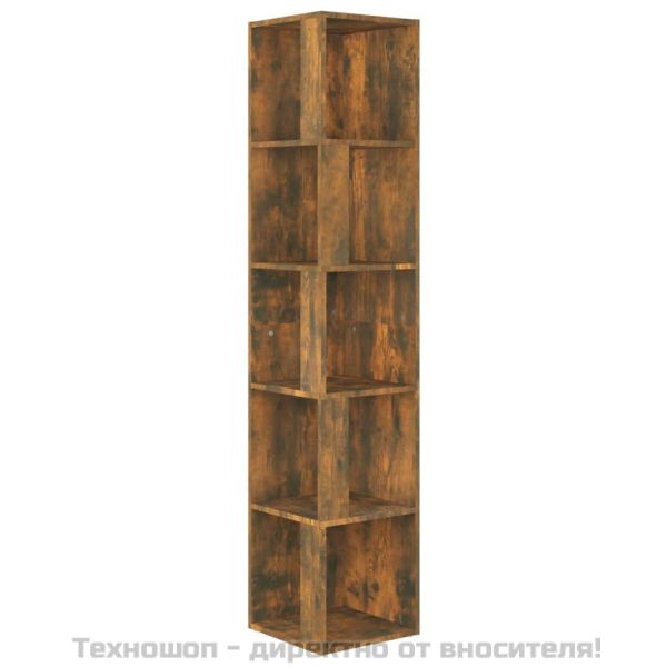 Ъглов шкаф, опушен дъб, 33x33x164,5 см, инженерно дърво