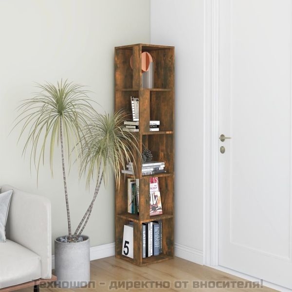 Ъглов шкаф, опушен дъб, 33x33x164,5 см, инженерно дърво