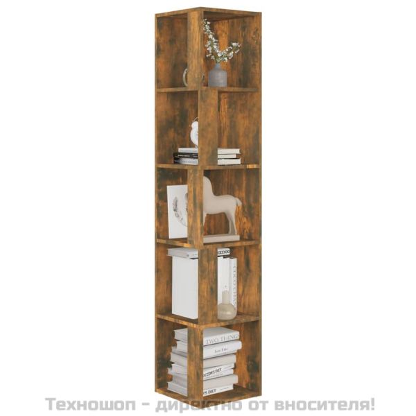 Ъглов шкаф, опушен дъб, 33x33x164,5 см, инженерно дърво