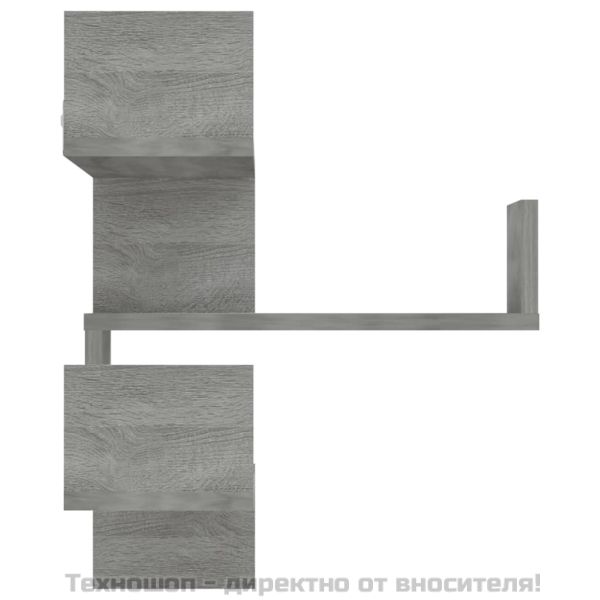 Стенен ъглов рафт 2 бр сив сонома 40x40x50 см инженерно дърво