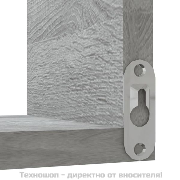 Стенен ъглов рафт 2 бр сив сонома 40x40x50 см инженерно дърво