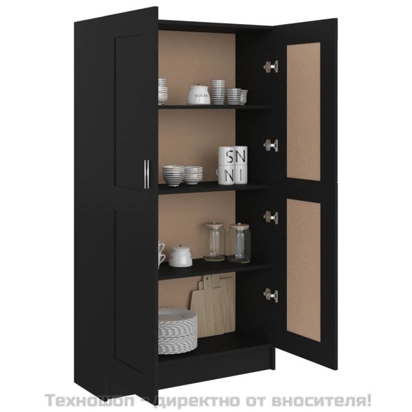 Библиотека, черна, 82,5x30,5x150 см, ПДЧ