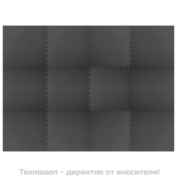 Постелки за под 12 бр 4,32 м² EVA пяна черни