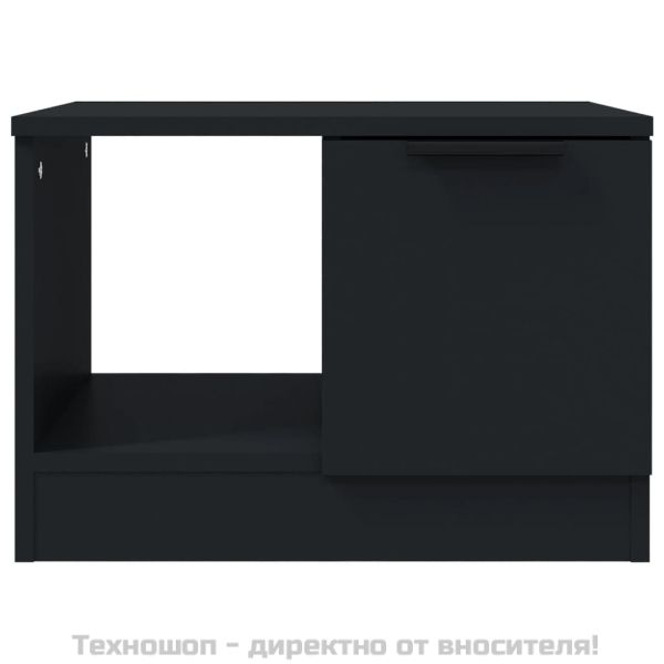 Маса за кафе, черна, 50x50x36 см, инженерно дърво