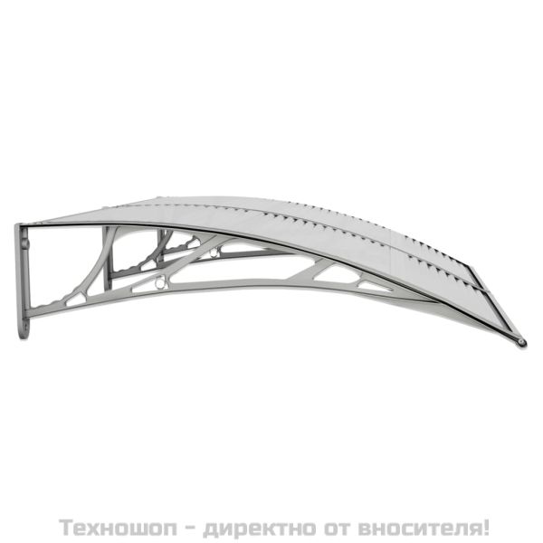 Навес за врата, сив, 150x100 см, поликарбонат