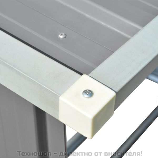 Навес за дърва, поцинкована стомана, 163x83x154 см, сив