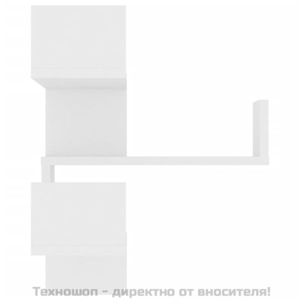 Стенни ъглови рафтове, 2 бр, бели, 40x40x50 см, инженерно дърво